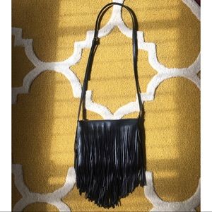 Black Fringe Crossbody Purse
